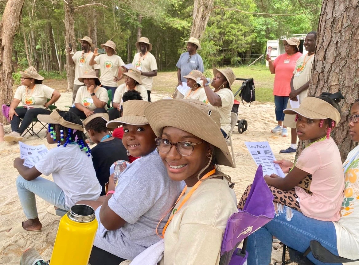 Camp group session with kids and adults